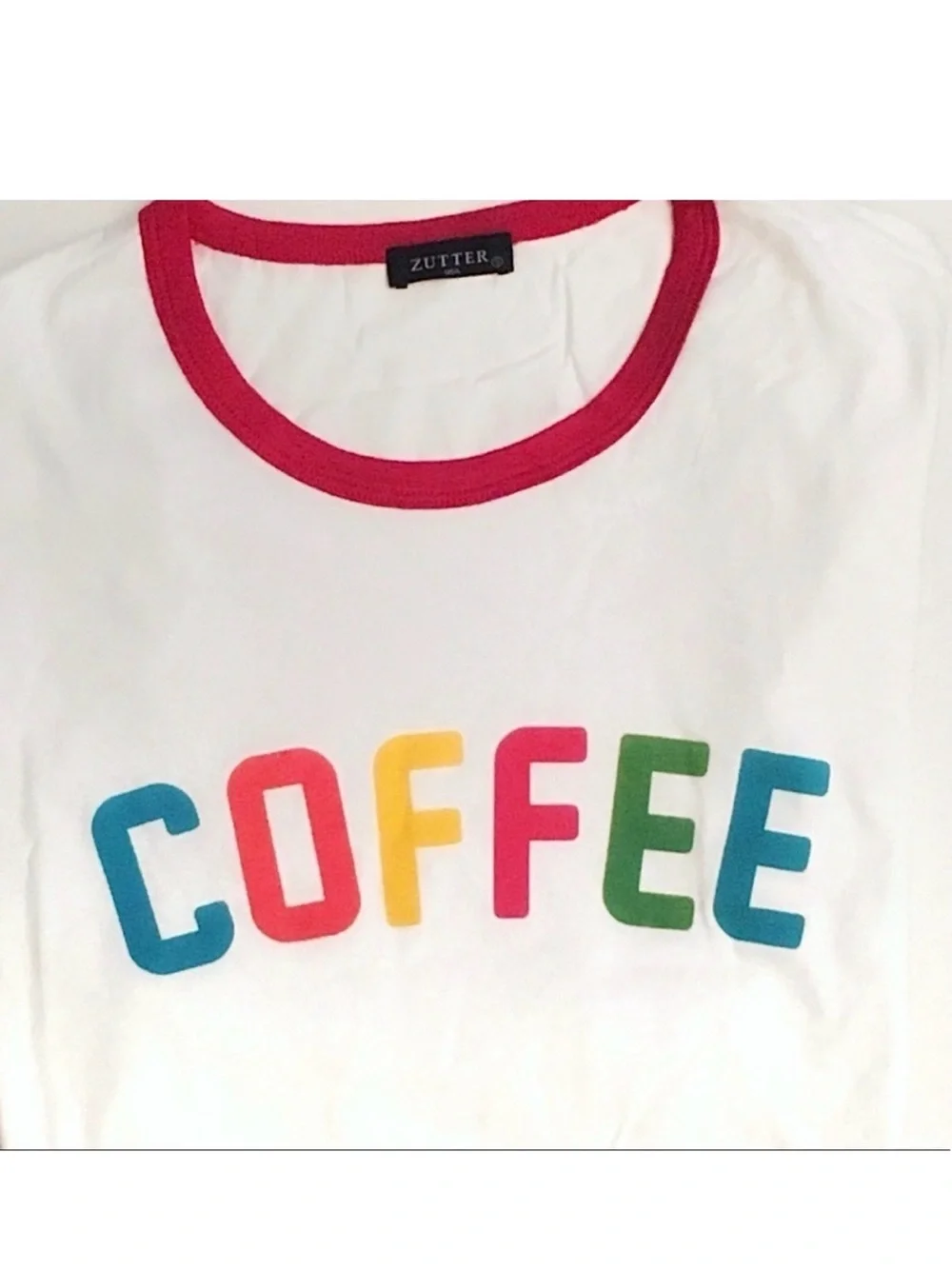 White 'COFFEE' Graphic Ringer Tee - Picture 3 of 4